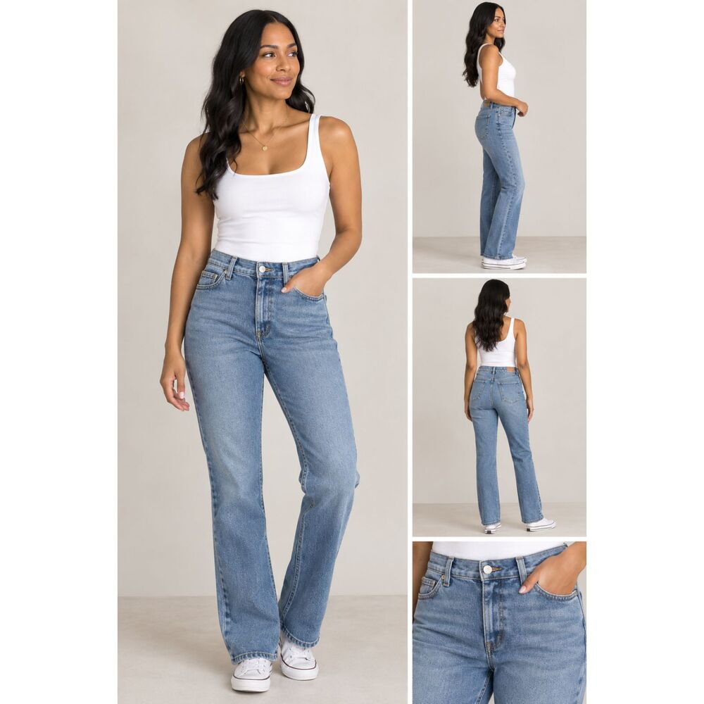 Tommy Hilfiger Women's Light Wash Jeans High Rise Straight Leg Size 12 Approx
